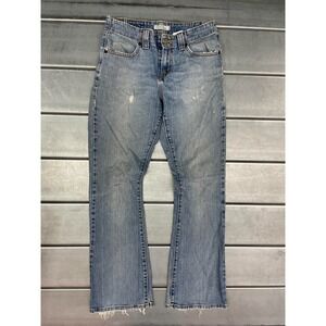 VTG Levis 525 Jeans Womens Sz 6M 29X31 Blue Light Wash Denim Boot Cut Distressed